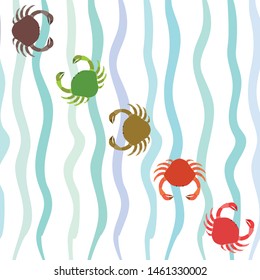 Crabs. Seafood. Vector illustration of a sea animal.