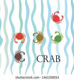 Crabs. Seafood. Vector illustration of a sea animal.