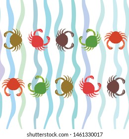 Crabs. Seafood. Vector illustration of a sea animal.