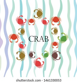 Crabs. Seafood. Vector illustration of a sea animal.