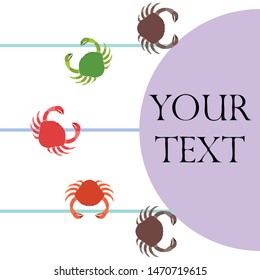 Crabs. Seafood. Vector illustration of a sea animal.