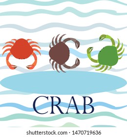 Crabs. Seafood. Vector illustration of a sea animal.