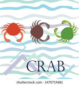 Crabs. Seafood. Vector illustration of a sea animal.