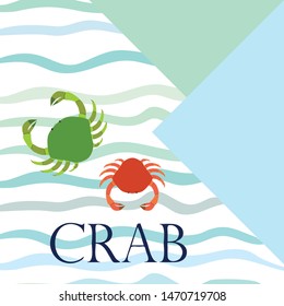 Crabs. Seafood. Vector illustration of a sea animal.