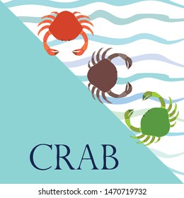 Crabs. Seafood. Vector illustration of a sea animal.