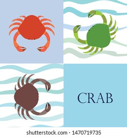 Crabs. Seafood. Vector illustration of a sea animal.