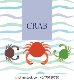 Crabs. Seafood. Vector illustration of a sea animal.