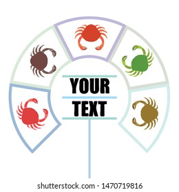 Crabs. Seafood. Vector illustration of a sea animal.