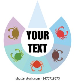 Crabs. Seafood. Vector illustration of a sea animal.