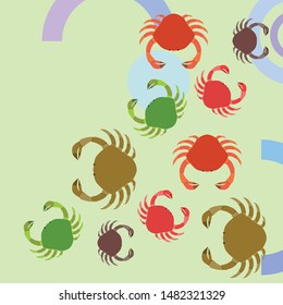 Crabs. Seafood. Vector illustration of a sea animal.