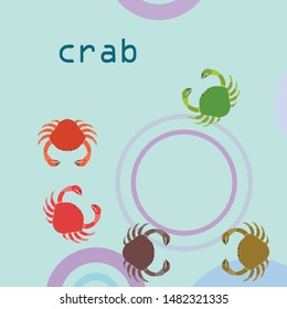 Crabs. Seafood. Vector illustration of a sea animal.