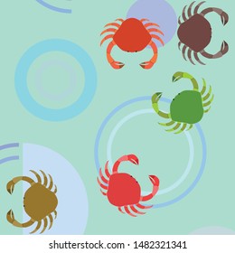 Crabs. Seafood. Vector illustration of a sea animal.