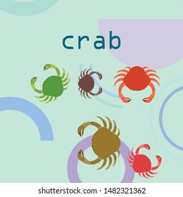 Crabs. Seafood. Vector illustration of a sea animal.