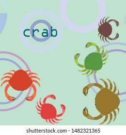 Crabs. Seafood. Vector illustration of a sea animal.
