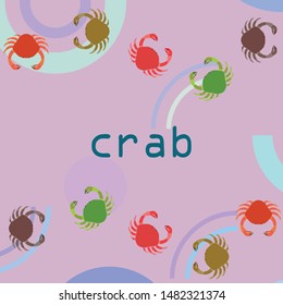 Crabs. Seafood. Vector illustration of a sea animal.