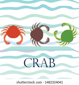 Crabs. Seafood. Vector illustration of a sea animal.