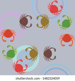 Crabs. Seafood. Vector illustration of a sea animal.