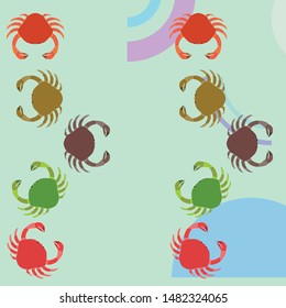 Crabs. Seafood. Vector illustration of a sea animal.