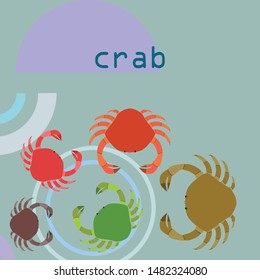 Crabs. Seafood. Vector illustration of a sea animal.