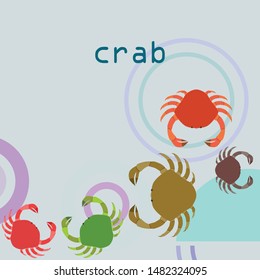 Crabs. Seafood. Vector illustration of a sea animal.