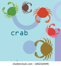 Crabs. Seafood. Vector illustration of a sea animal.