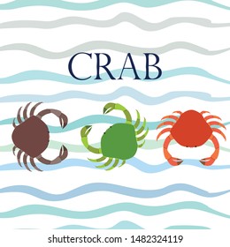 Crabs. Seafood. Vector illustration of a sea animal.