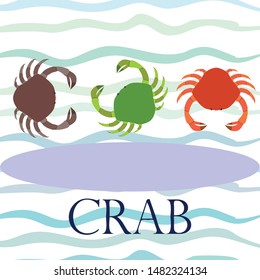 Crabs. Seafood. Vector illustration of a sea animal.