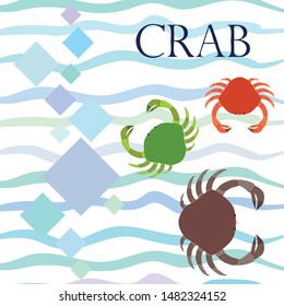 Crabs. Seafood. Vector illustration of a sea animal.