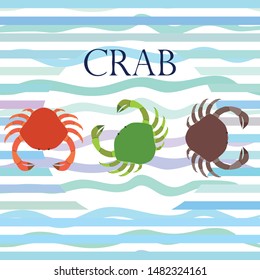 Crabs. Seafood. Vector illustration of a sea animal.