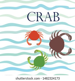Crabs. Seafood. Vector illustration of a sea animal.