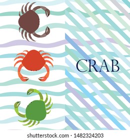 Crabs. Seafood. Vector illustration of a sea animal.