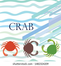 Crabs. Seafood. Vector illustration of a sea animal.