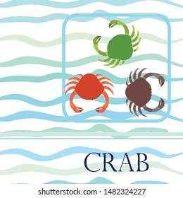 Crabs. Seafood. Vector illustration of a sea animal.