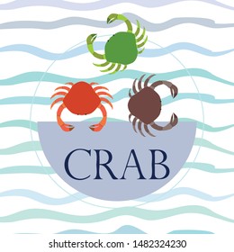 Crabs. Seafood. Vector illustration of a sea animal.
