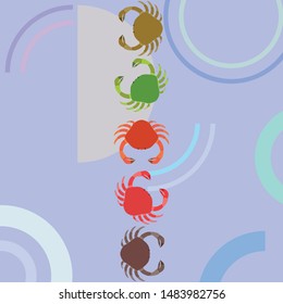 Crabs. Seafood. Vector illustration of a sea animal.