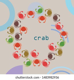 Crabs. Seafood. Vector illustration of a sea animal.