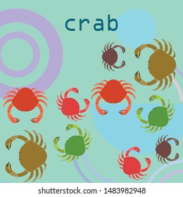 Crabs. Seafood. Vector illustration of a sea animal.