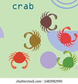 Crabs. Seafood. Vector illustration of a sea animal.
