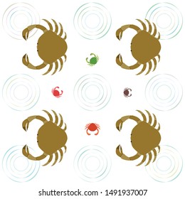 Crabs. Seafood. Vector illustration of a sea animal.