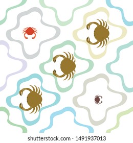 Crabs. Seafood. Vector illustration of a sea animal.