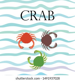 Crabs. Seafood. Vector illustration of a sea animal.