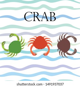 Crabs. Seafood. Vector illustration of a sea animal.