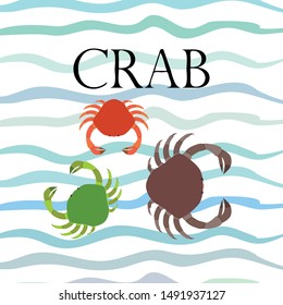 Crabs. Seafood. Vector illustration of a sea animal.