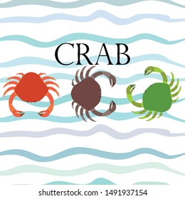 Crabs. Seafood. Vector illustration of a sea animal.