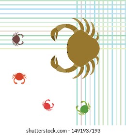 Crabs. Seafood. Vector illustration of a sea animal.