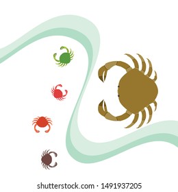 Crabs. Seafood. Vector illustration of a sea animal.