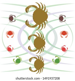 Crabs. Seafood. Vector illustration of a sea animal.