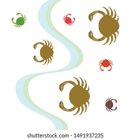 Crabs. Seafood. Vector illustration of a sea animal.