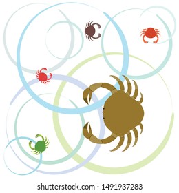 Crabs. Seafood. Vector illustration of a sea animal.