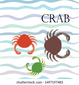 Crabs. Seafood. Vector illustration of a sea animal.